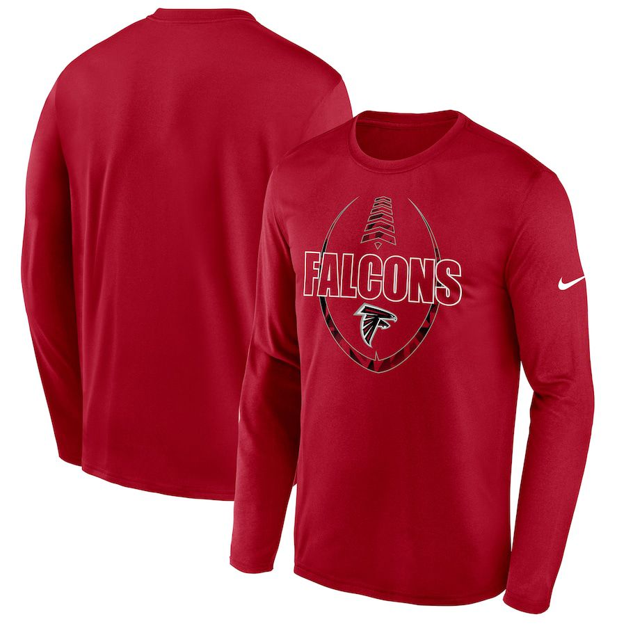 Men Atlanta Falcons Red Nike Icon Legend Performance Long Sleeve T-Shirt